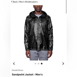 NEW CANADA GOOSE ARCTIC MENS SANDPOINT BLACK LIGHT WIND HOODED JACKET SIZE M